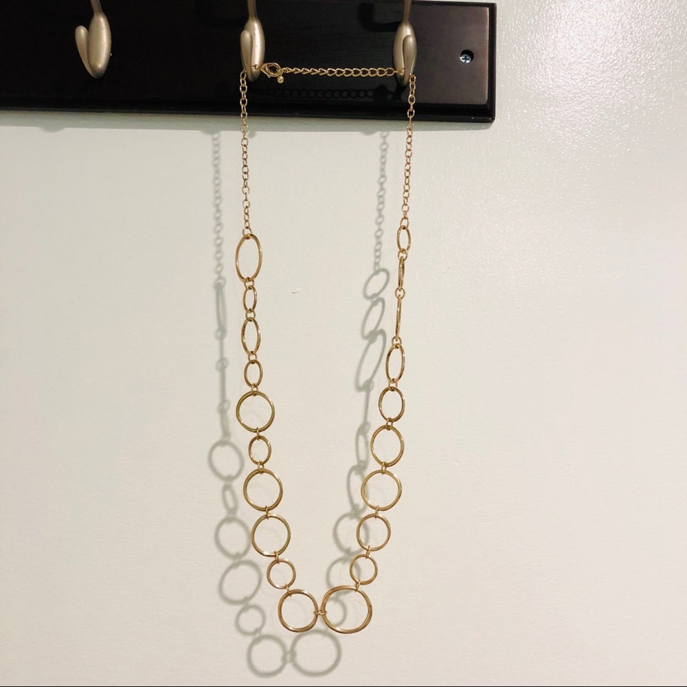Long circle link necklace